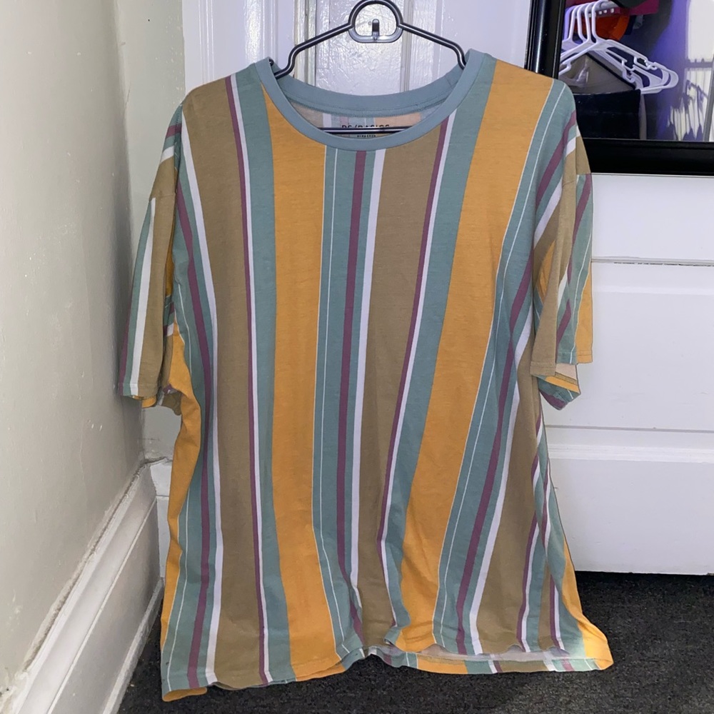 PacSun Abstract Multi-Colored Stripes T-Shirt